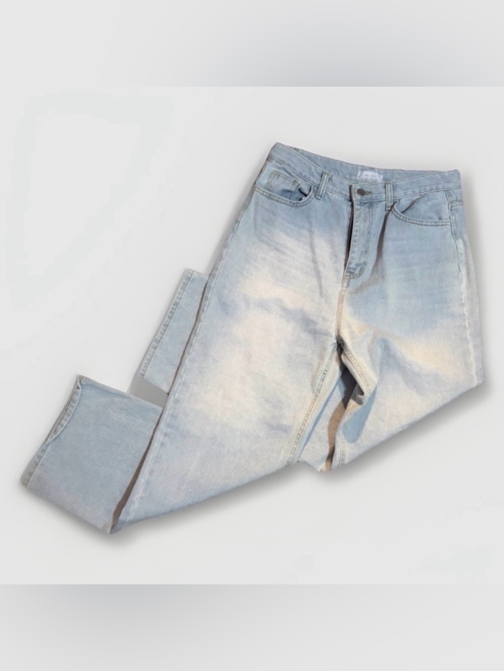 Oak + Fort Light Wash Wide Leg Oversized Jeans – XL/US 12 – 100% Cotton